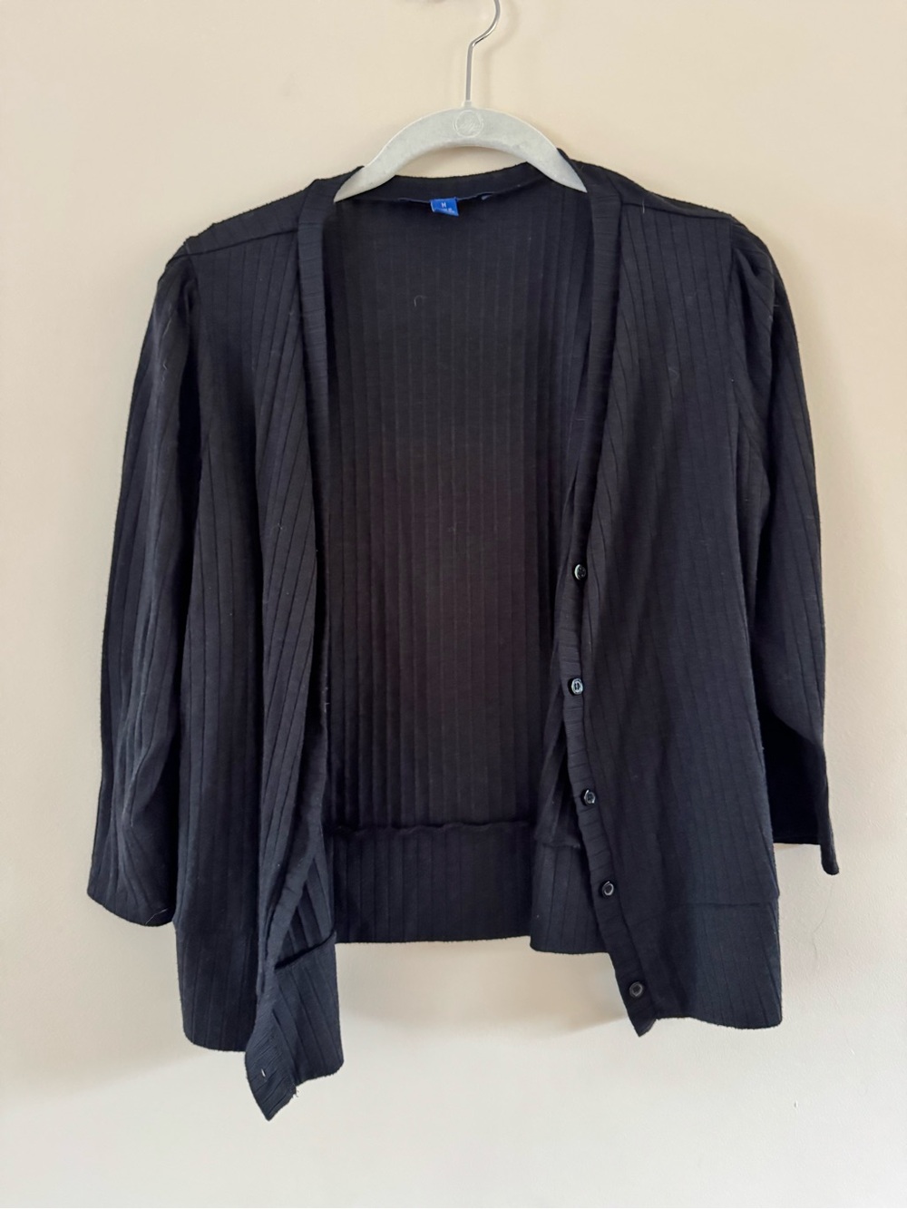 Apt. 9 Black Ribbed Open-Front Blazer Cardigan